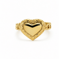 Anillo Corazón Greca Dorada de Oro 10K