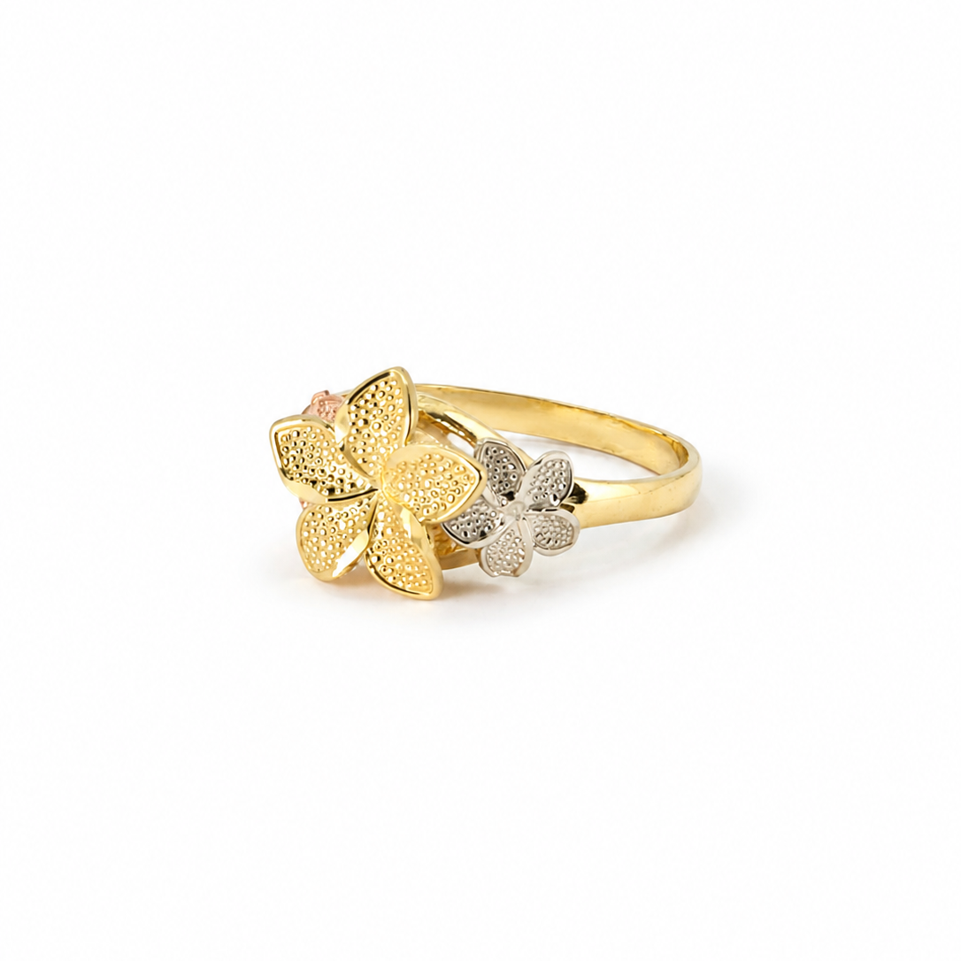 Anillo Jardín Tricolor de Oro 10K