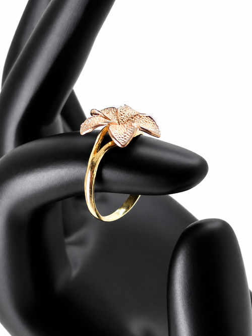 Anillo Flor Rosada de Oro 10K