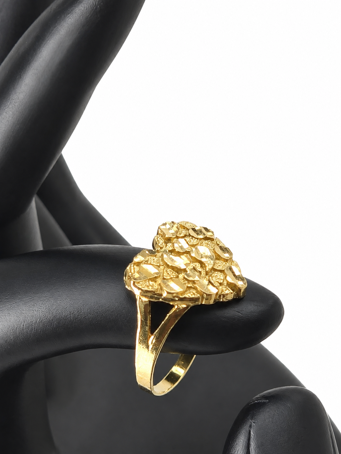 Anillo Corazón Nugget de Oro 10K