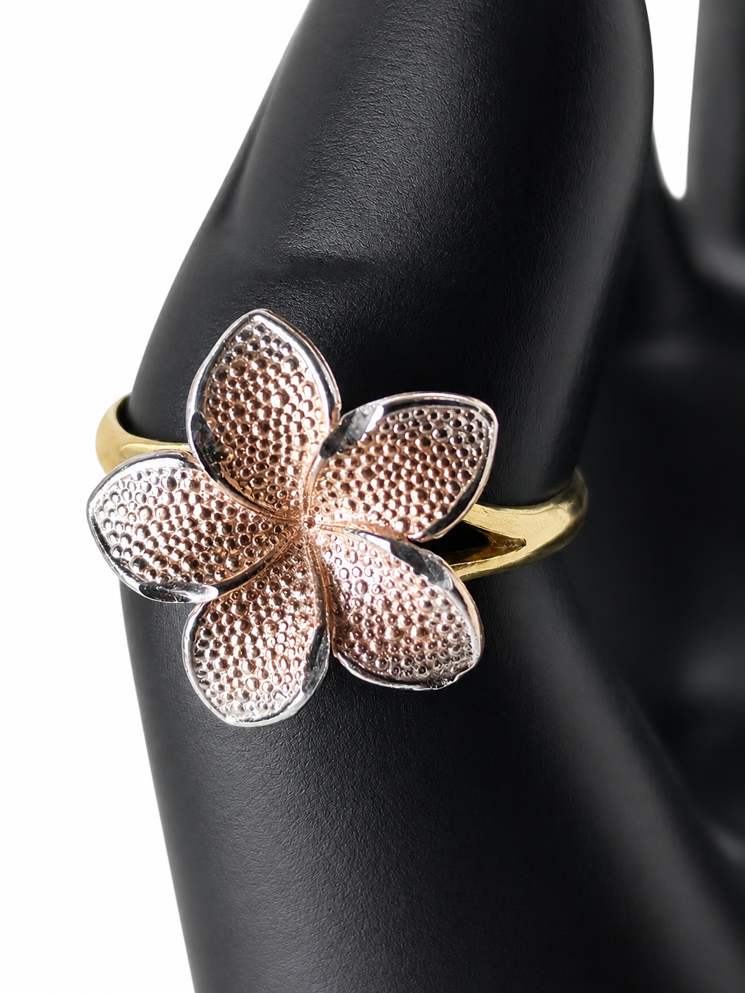 Anillo Flor Rosada de Oro 10K