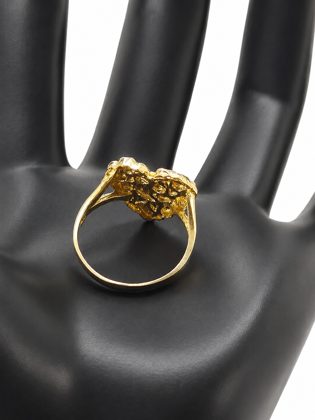 Anillo Corazón Nugget de Oro 10K