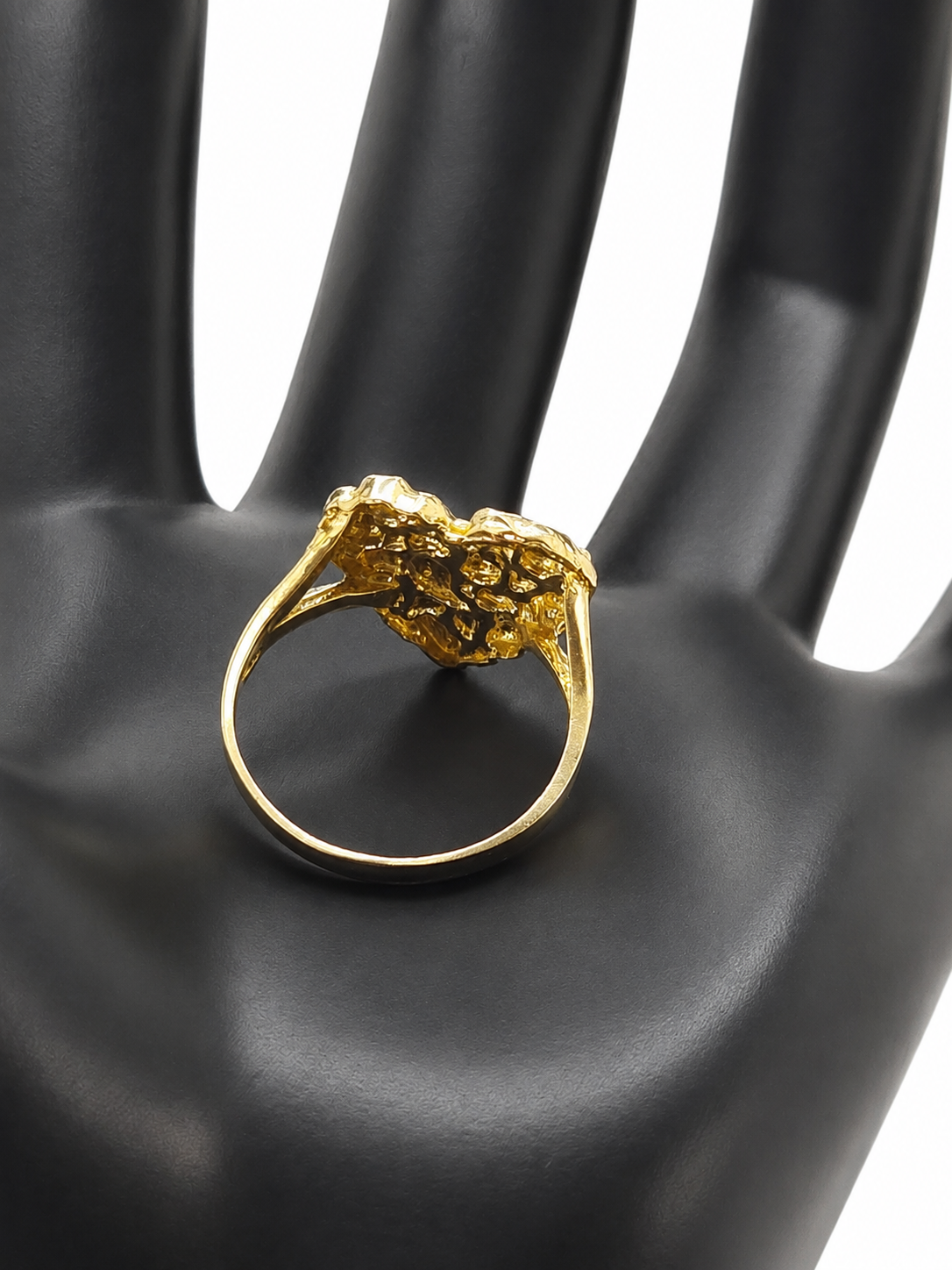 Anillo Corazón Nugget de Oro 10K