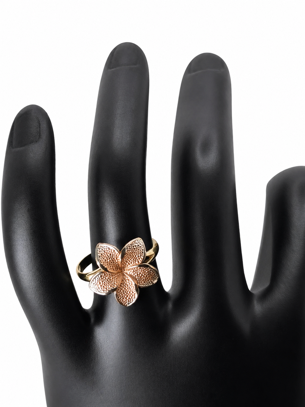 Anillo Flor Rosada de Oro 10K