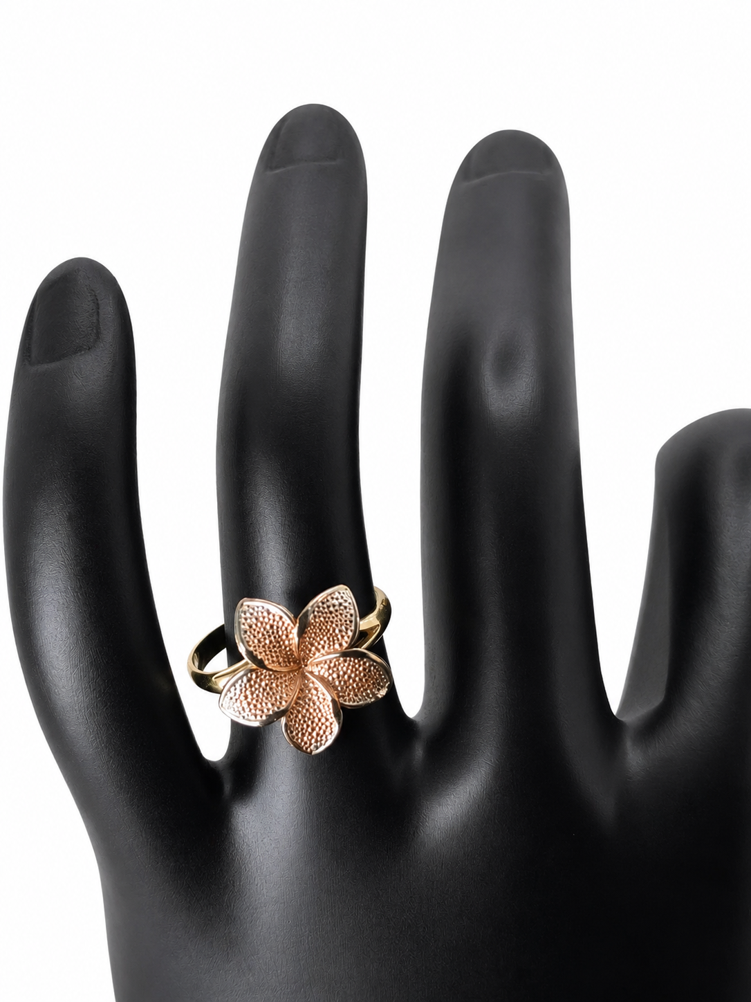 Anillo Flor Rosada de Oro 10K