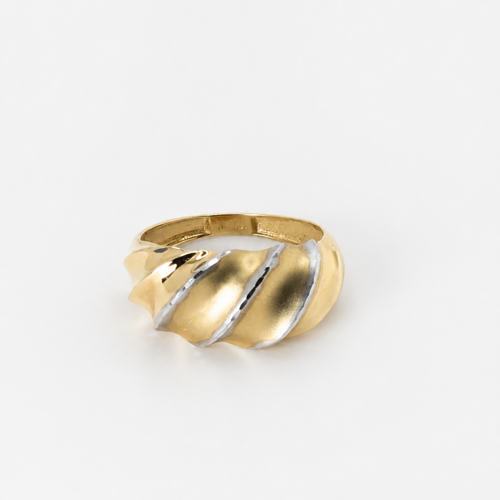 Anillo Ondas Doradas de Oro 10K