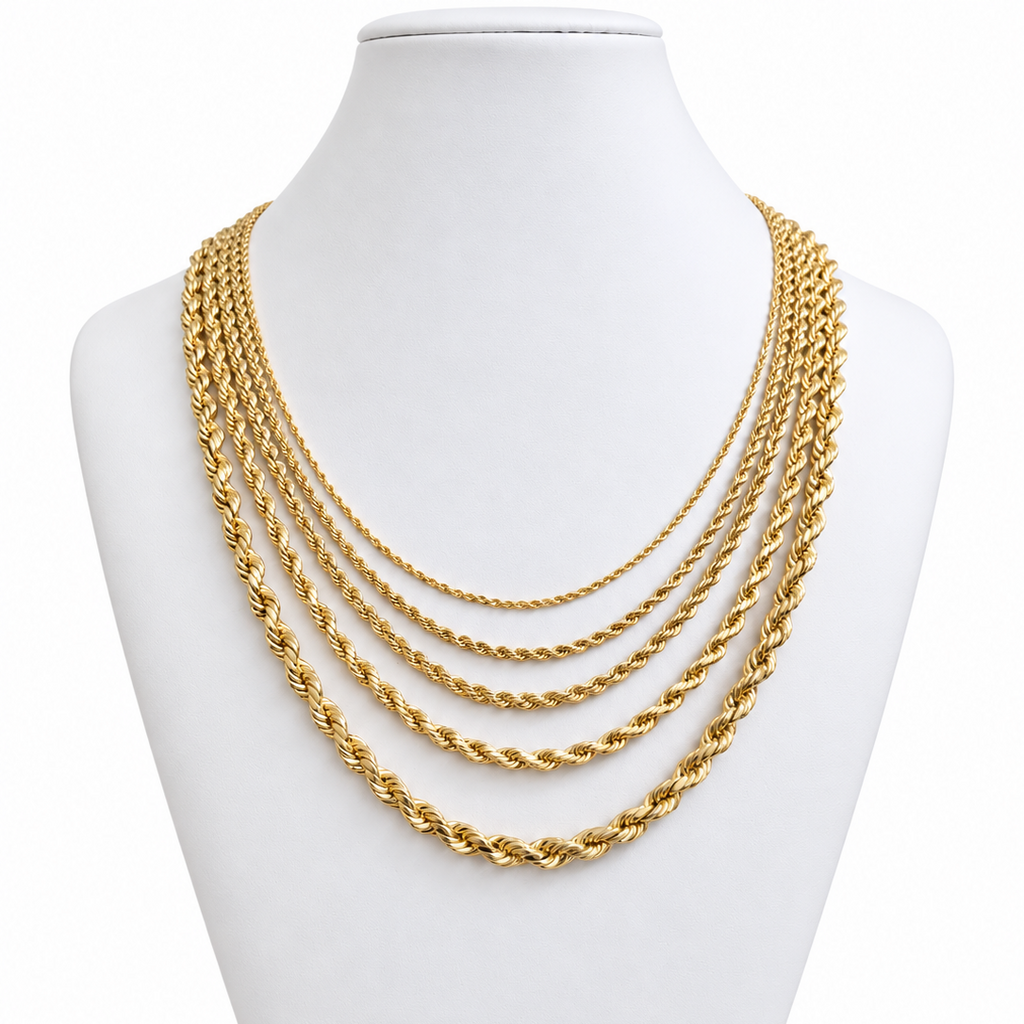 10K gold hollow cable chain