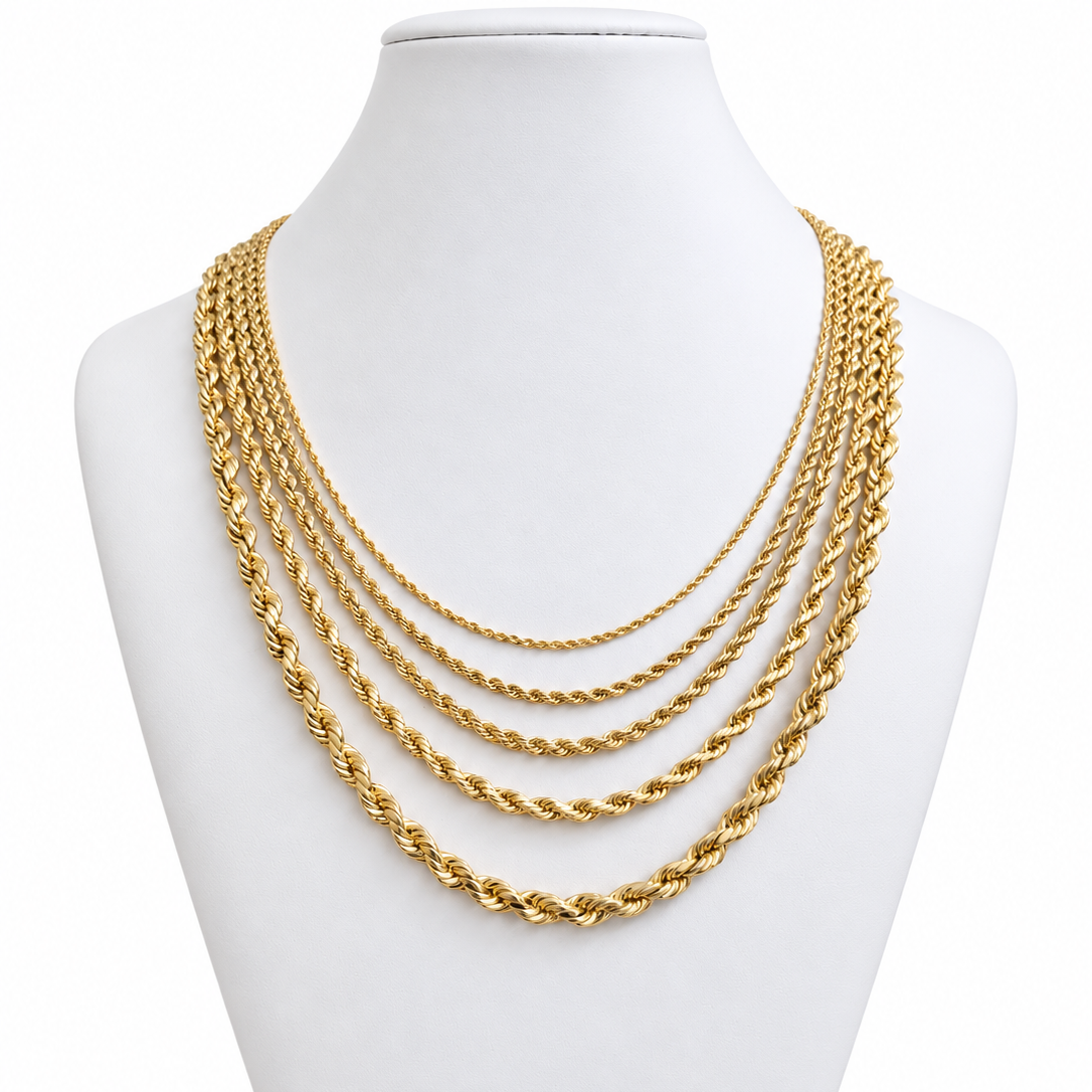 10K gold hollow cable chain