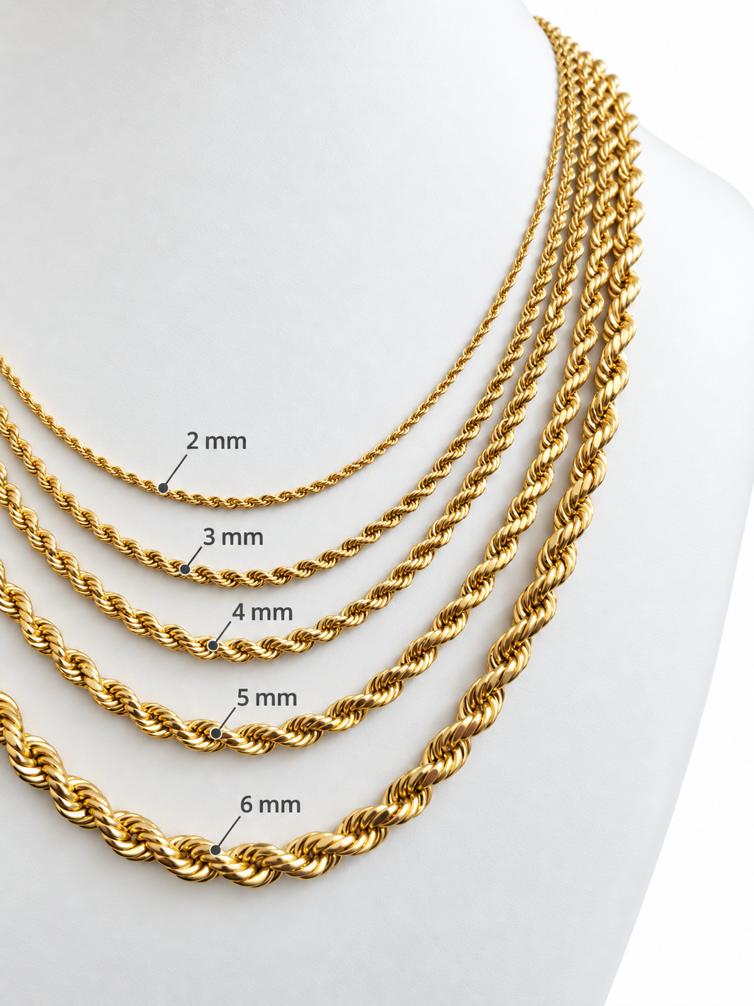 10K gold hollow cable chain