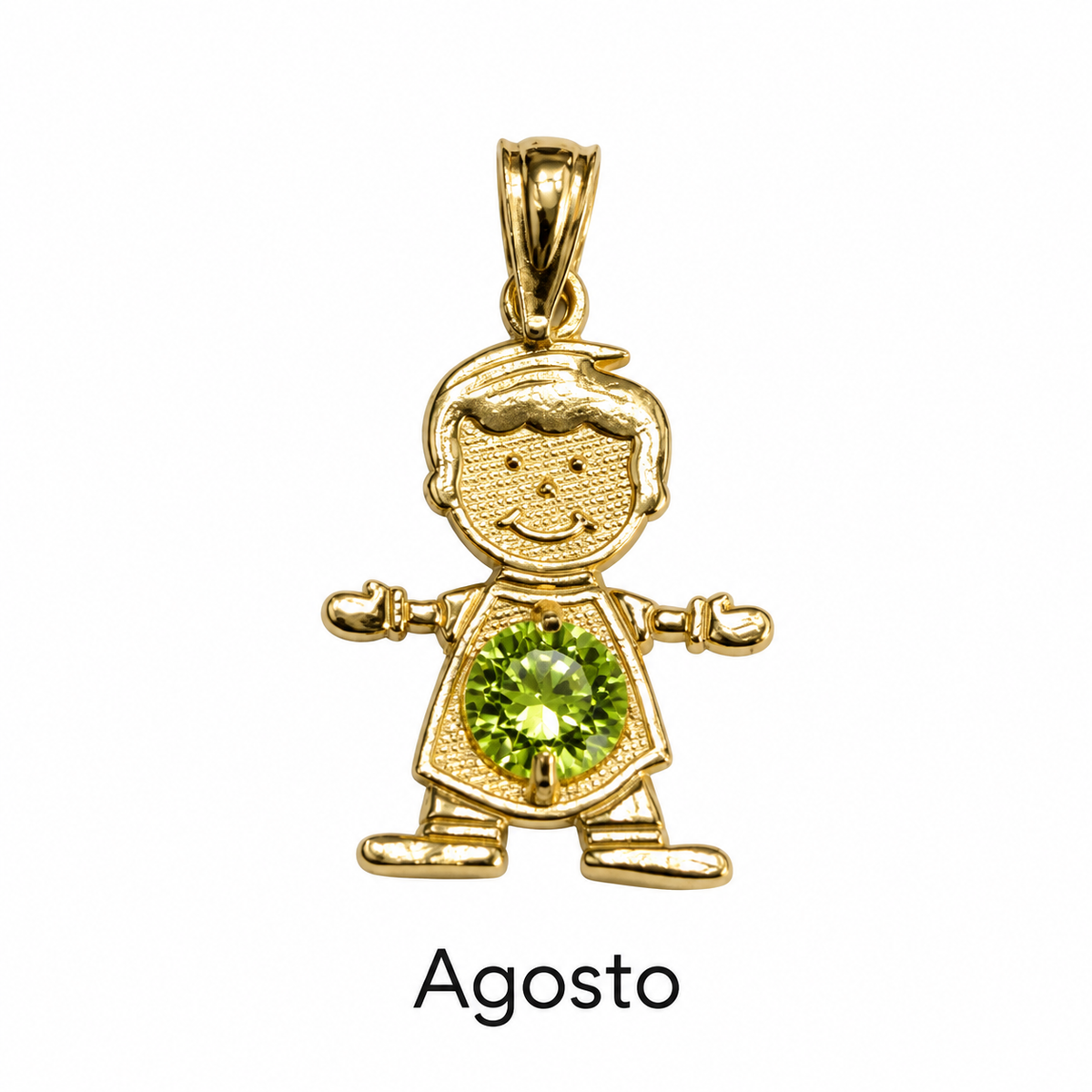 Niño o niña con piedra de nacimiento en oro 10K