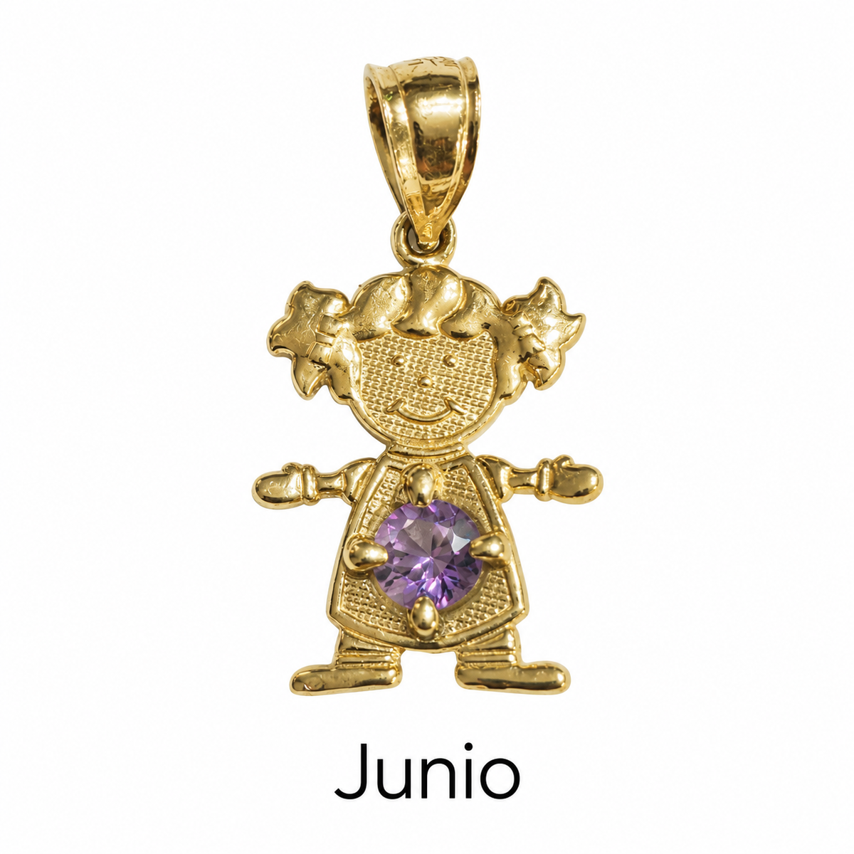 Niño o niña con piedra de nacimiento en oro 10K