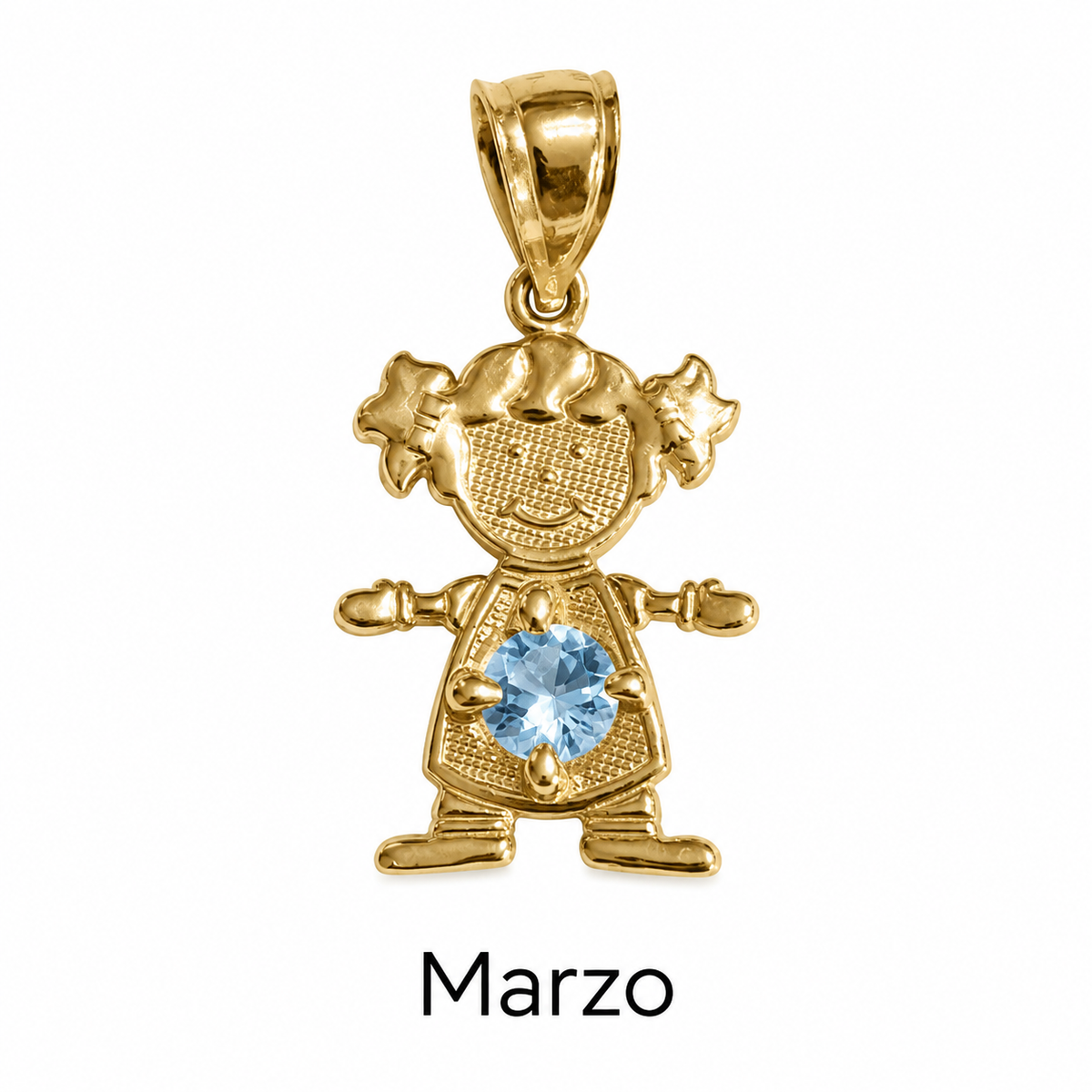 Niño o niña con piedra de nacimiento en oro 10K