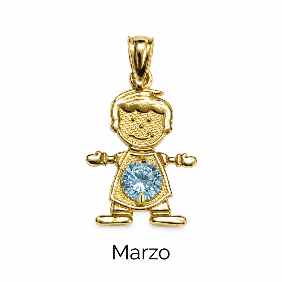Niño o niña con piedra de nacimiento en oro 10K