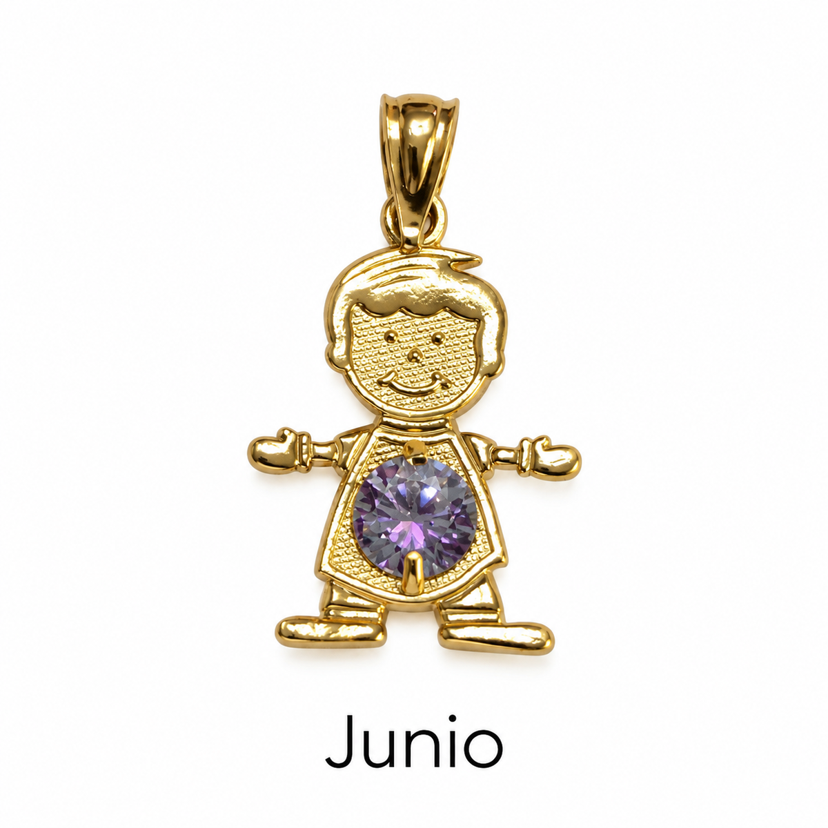 Niño o niña con piedra de nacimiento en oro 10K