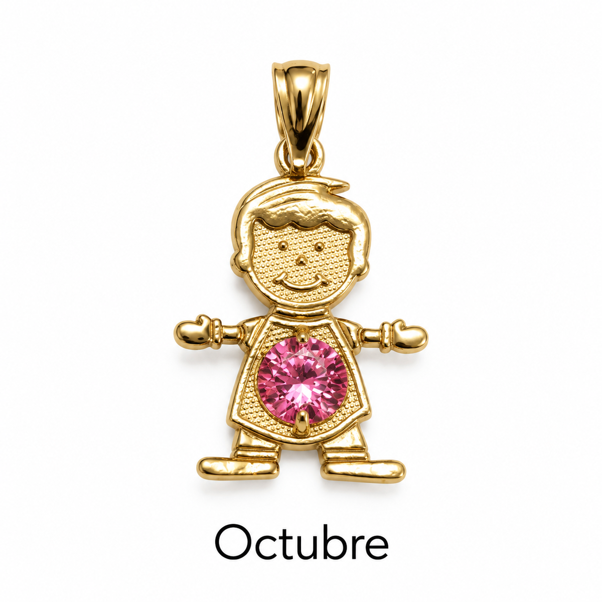 Niño o niña con piedra de nacimiento en oro 10K