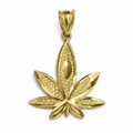 Hoja de cannabis en oro 10K