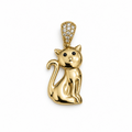 Gatito con circonias en oro 10K