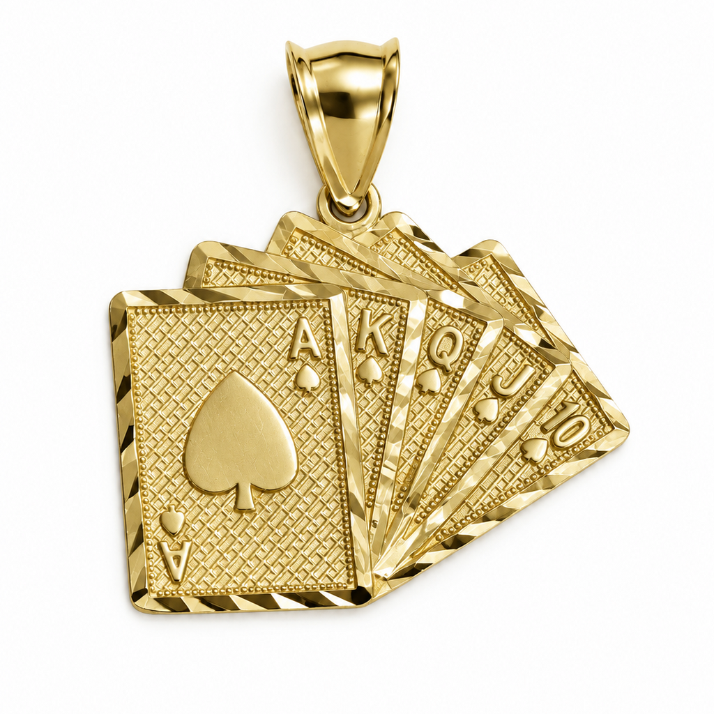 Escalera real de póker en oro 10K