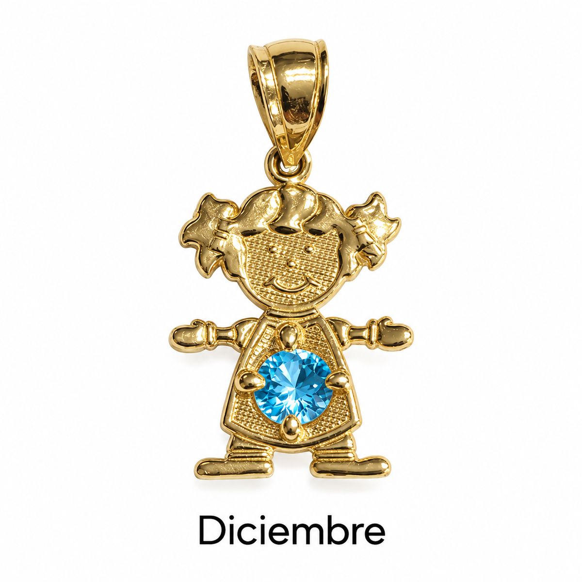 Niño o niña con piedra de nacimiento en oro 10K