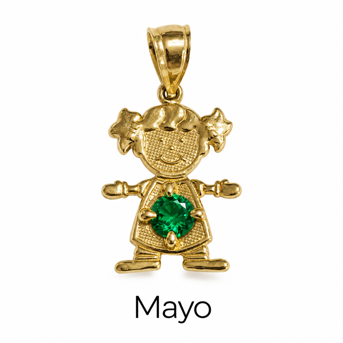 Niño o niña con piedra de nacimiento en oro 10K