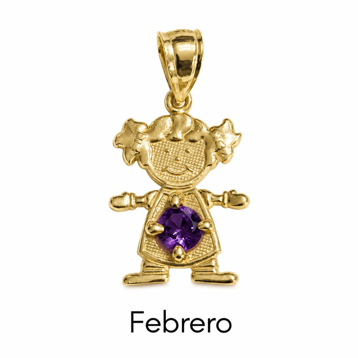 Niño o niña con piedra de nacimiento en oro 10K