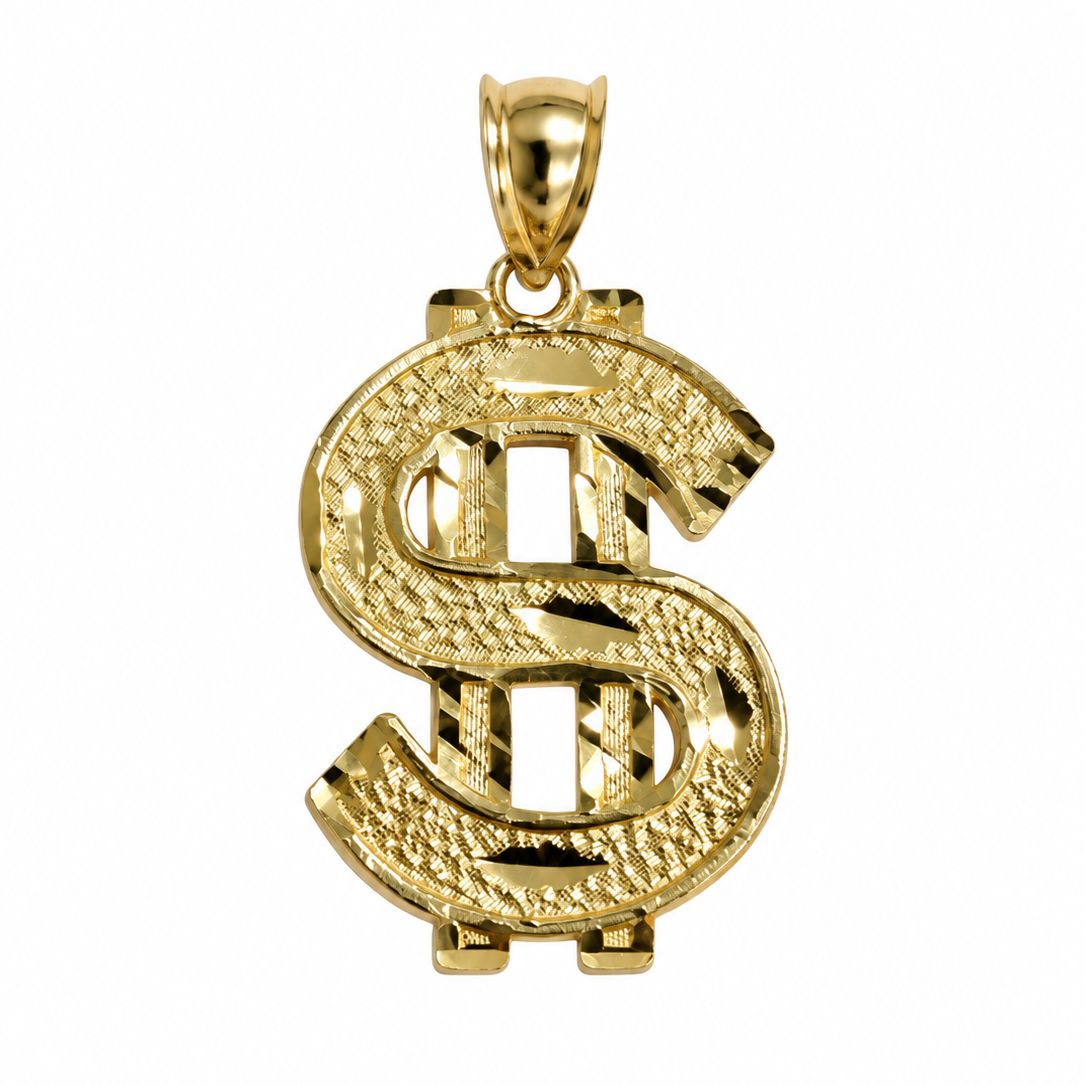 Signo de dólar en oro 10K