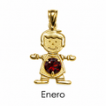 Niño o niña con piedra de nacimiento en oro 10K