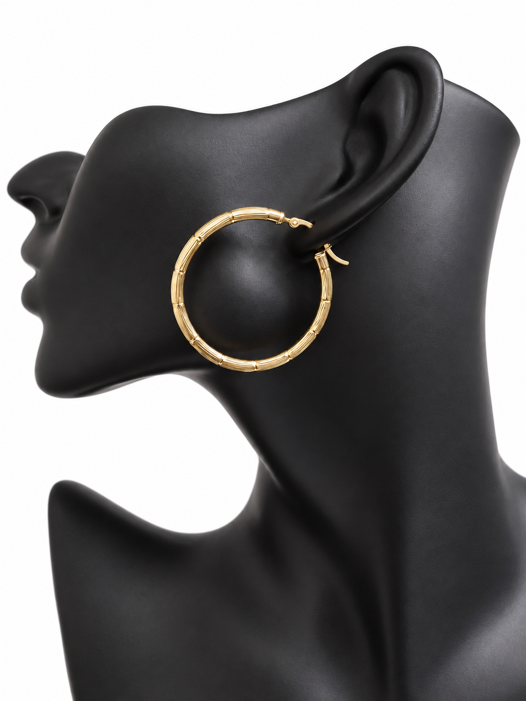Argollas Bambú de Oro 10K
