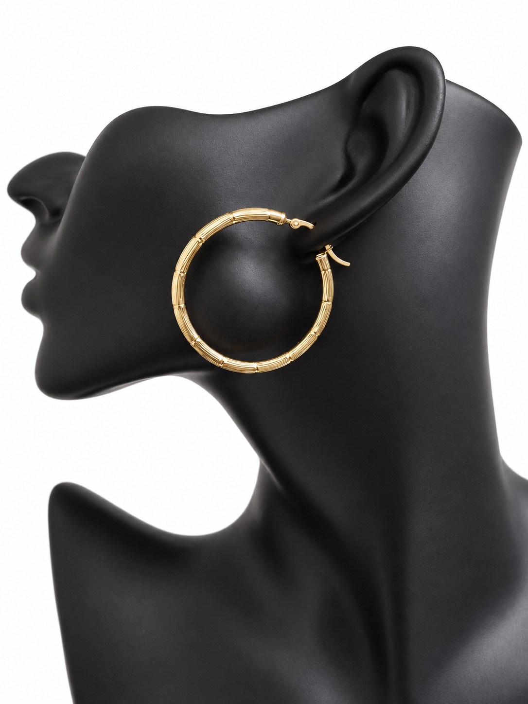 Argollas Bambú de Oro 10K