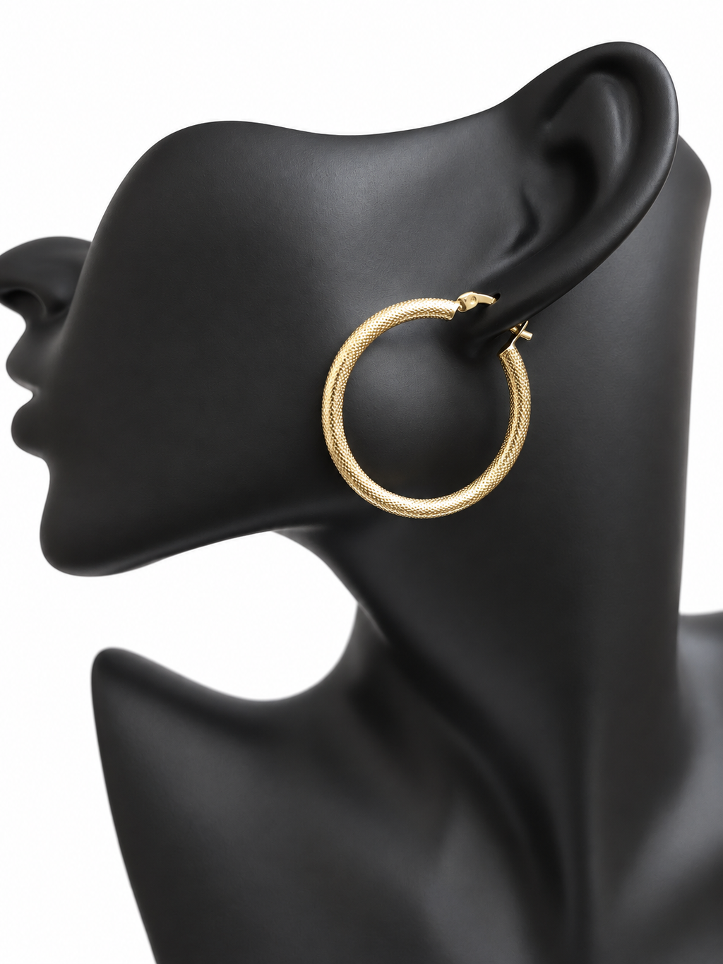 Argollas Brillo Texturizado de Oro 10K