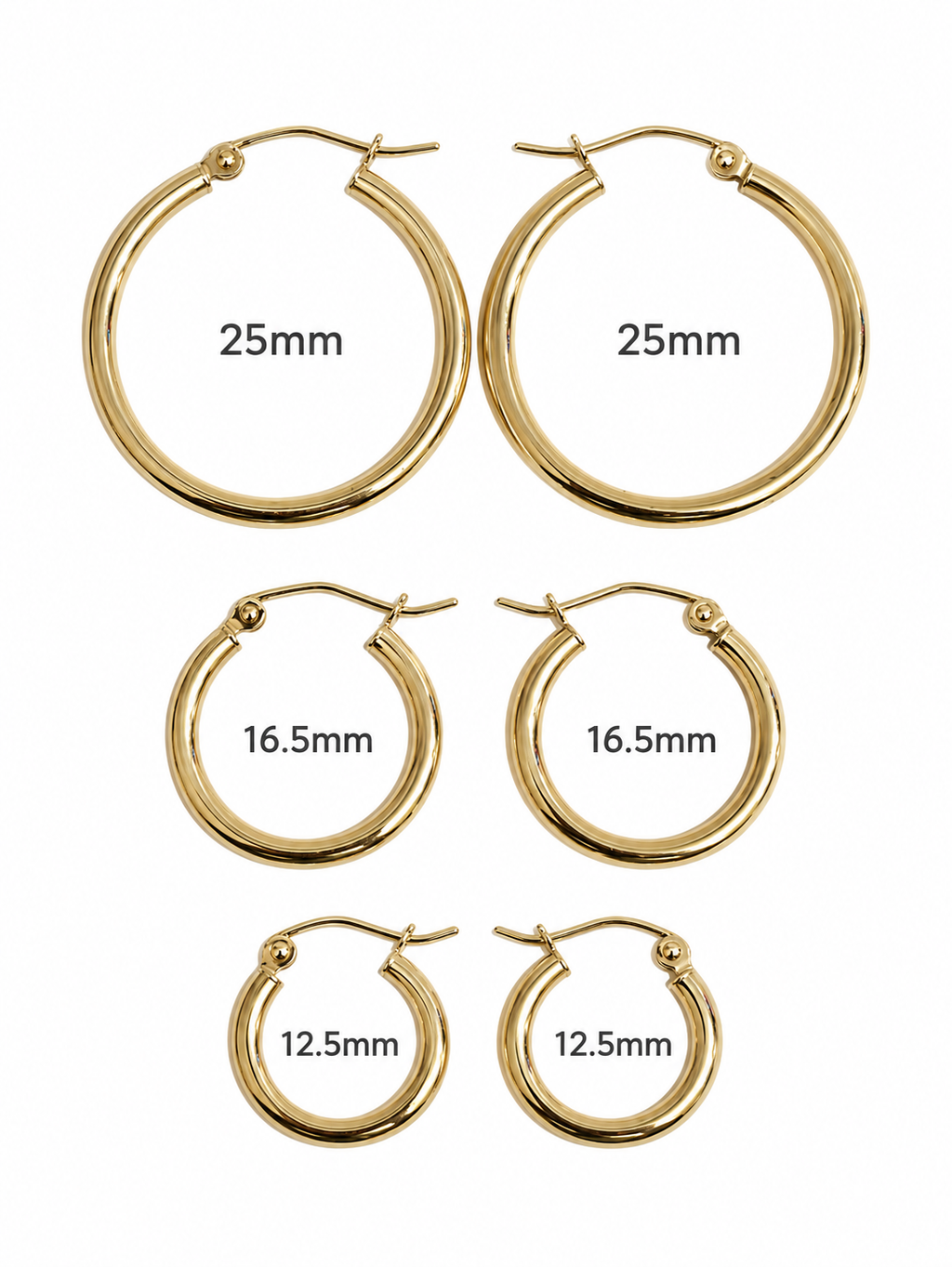 Argollas Clásicas Pulidas de Oro 10K