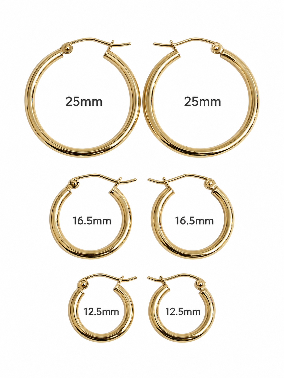 Argollas Clásicas Pulidas de Oro 10K