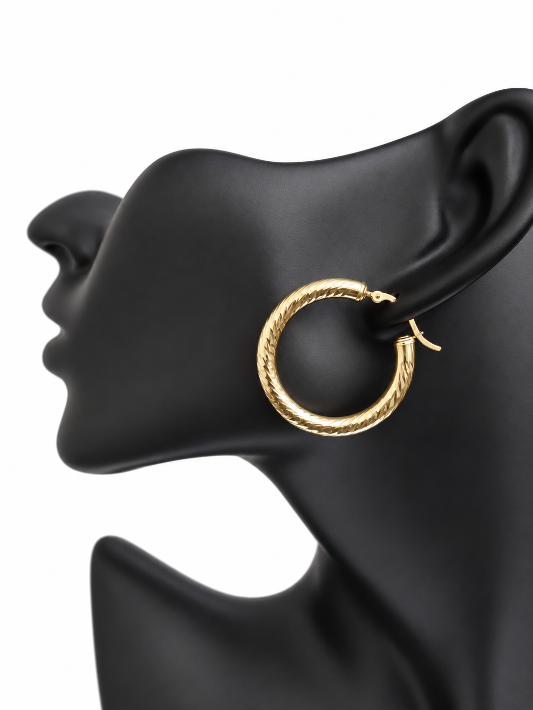 Argollas Destello Diamantado de Oro 10K