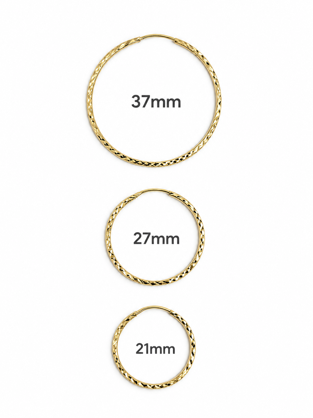 Argollas Destello Fino de Oro 10K