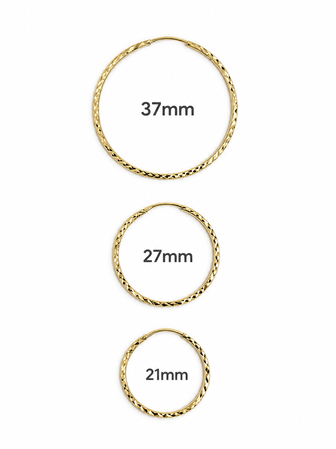 Argollas Destello Fino de Oro 10K