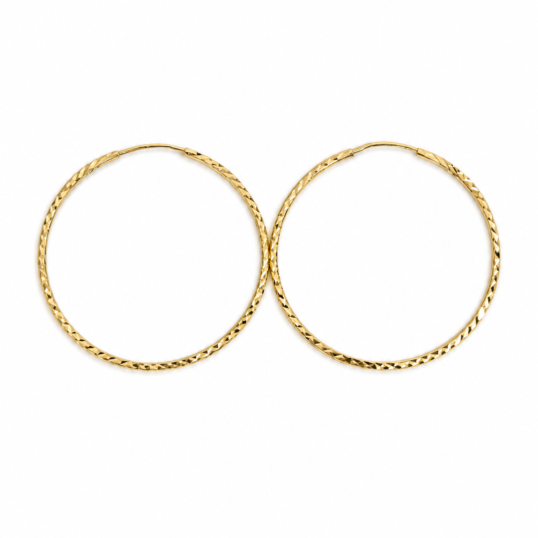 Argollas Destello Fino de Oro 10K