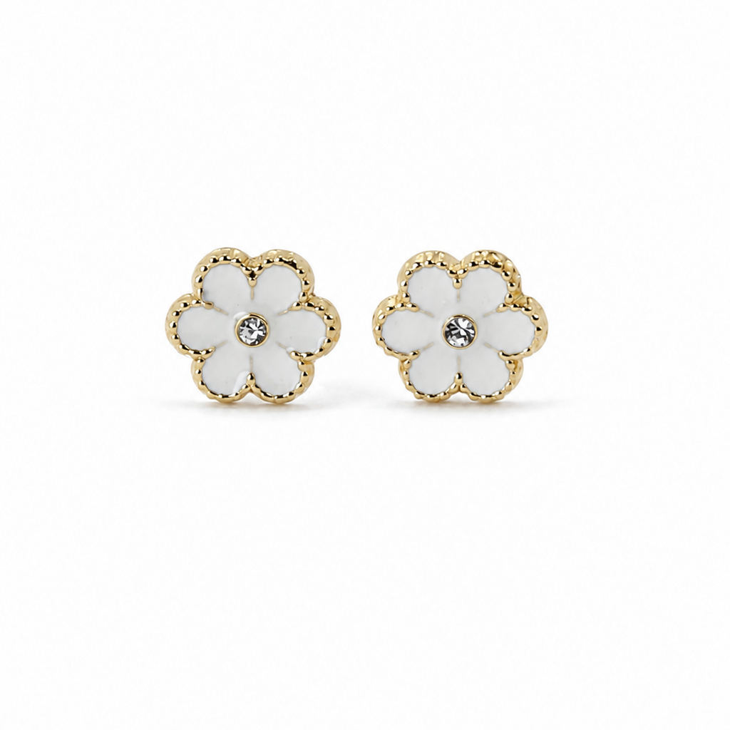 Aretes Flor Verde 10k
