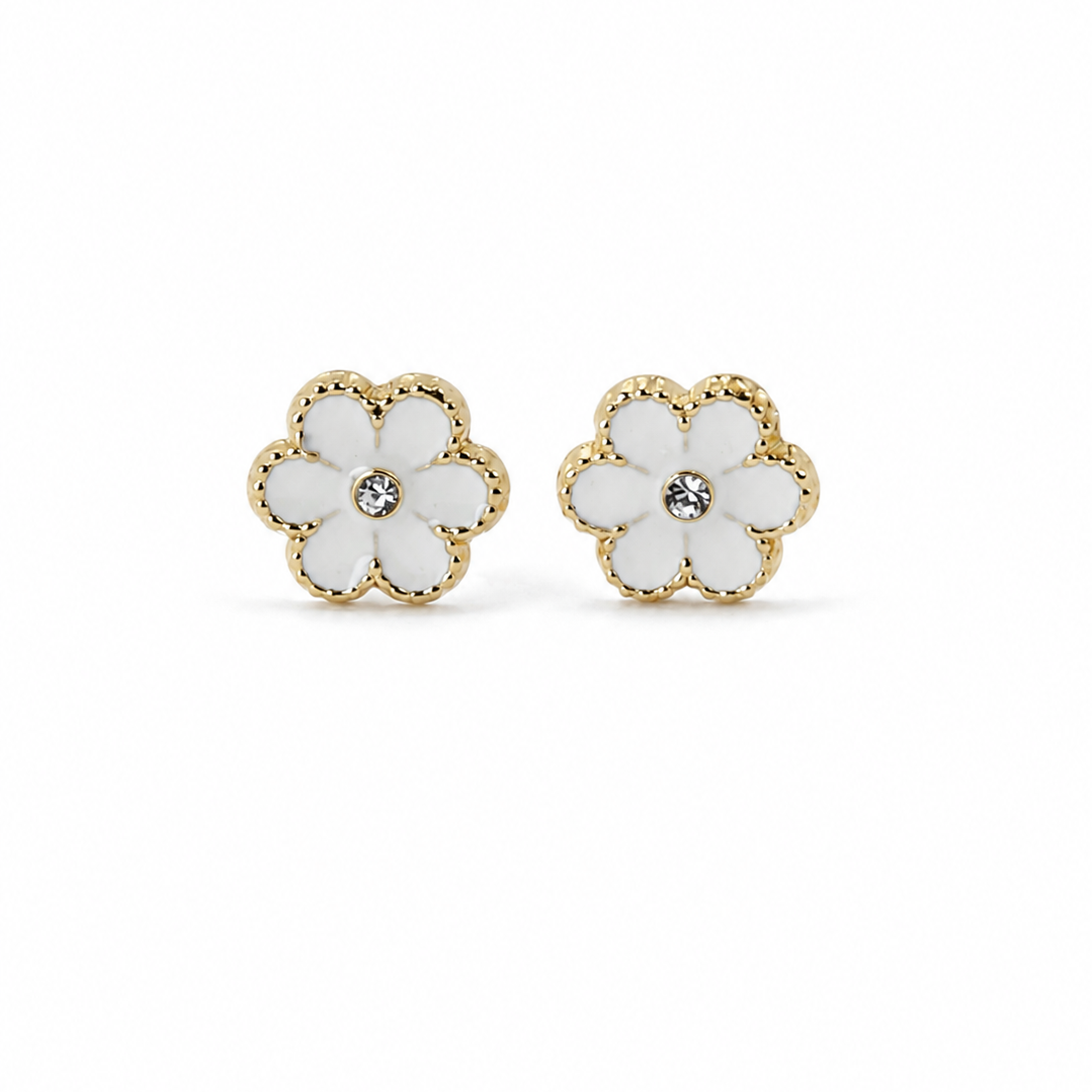 Aretes Flor Verde 10k