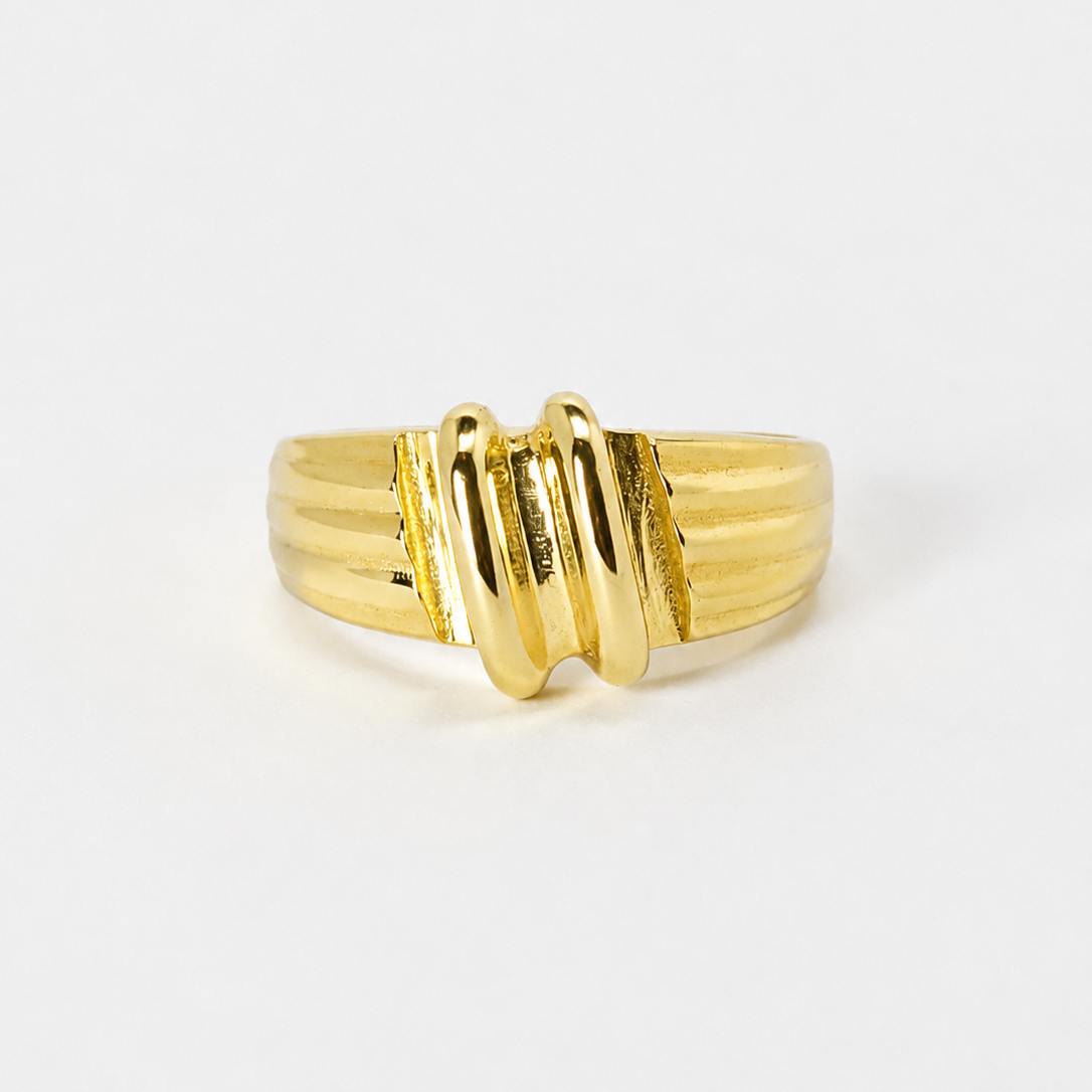 Anillo Doble Pilar Dorado