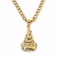 Virgen de la Caridad del Cobre con Cadena Cubana de Oro 10K